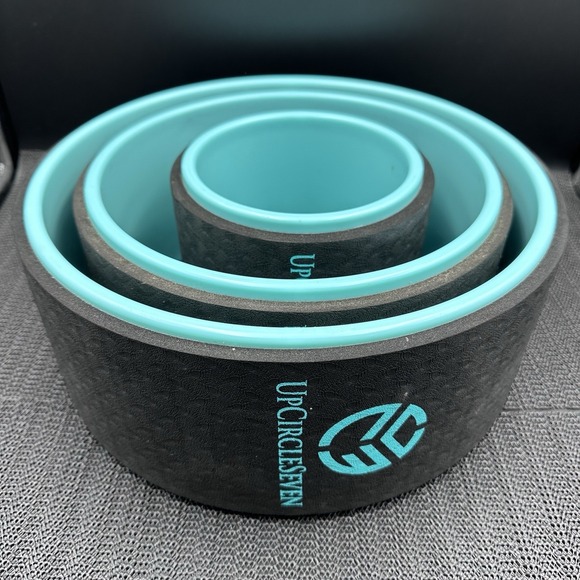 UpcircleSeven Pants - Yoga Wheel Set Of 3 Pack Back Roller Stretching Flexibility Fitness Teal Black